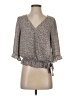 Sienna Sky 100% Polyester Gray 3/4 Sleeve Blouse Size S - photo 1