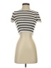 Zara Stripes Ivory Short Sleeve Top Size S - photo 1