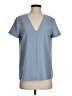 Theory 100% Polyester Blue Short Sleeve Blouse Size S - photo 1