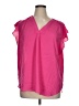 Chaus 100% Polyester Pink Short Sleeve Blouse Size XL - photo 1