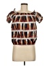 Blush 100% Cotton Brown Short Sleeve Blouse Size M - photo 1