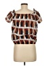 Blush 100% Cotton Brown Short Sleeve Blouse Size M - photo 2