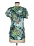 Assorted Brands 100% Polyester Tropical Teal Short Sleeve Blouse Size M (estimated) - photo 2