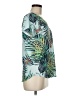 Assorted Brands 100% Polyester Tropical Teal Short Sleeve Blouse Size M (estimated) - photo 4