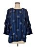 Alfani 100% Polyester Blue 3/4 Sleeve Blouse Size M - photo 1