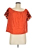 Basics 100% Polyester Orange Short Sleeve Blouse Size M - photo 1