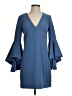 Milly Solid Blue Casual Dress Size 2 - photo 1