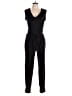 Sans Souci 100% Polyester Solid Black Jumpsuit Size L - photo 1