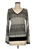 White House Black Market Chevron-herringbone Silver Pullover Sweater Size M - photo 1