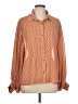 ee:some 100% Polyester Houndstooth Orange Long Sleeve Blouse Size L - photo 1