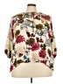 Suzanne Betro Floral Ivory Short Sleeve Blouse Size 4X - photo 1