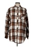 Assorted Brands 100% Polyester Plaid Brown Long Sleeve Blouse Size L - photo 1