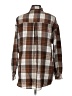 Assorted Brands 100% Polyester Plaid Brown Long Sleeve Blouse Size L - photo 2
