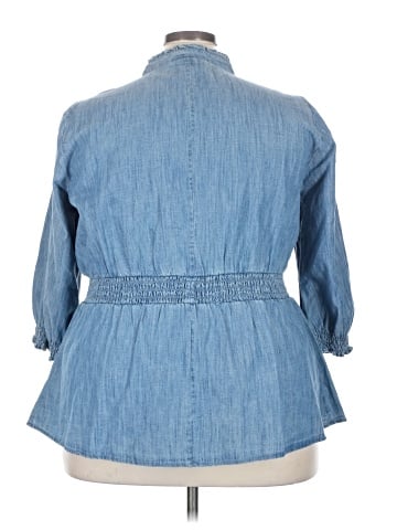 Lane Bryant 3/4 Sleeve Button-Down Shirt (view 2)