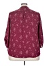 Lush 100% Polyester Stars Burgundy 3/4 Sleeve Blouse Size 2X - photo 2