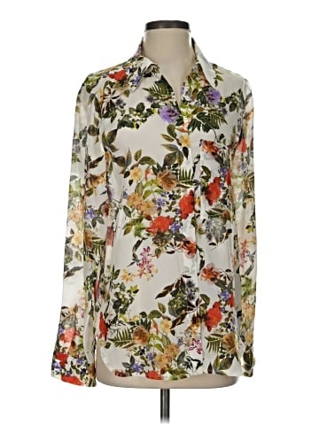 Haute Hippie Long Sleeve Silk Top (view 1)