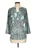The Limited Outlet 100% Polyester Paisley Teal 3/4 Sleeve Blouse Size XS - photo 1