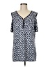 Tango Mango Blue Short Sleeve Blouse Size M - photo 1
