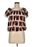 Blush 100% Cotton Brown Short Sleeve Blouse Size M - photo 1