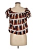 Blush 100% Cotton Brown Short Sleeve Blouse Size M - photo 2