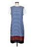 Vince Camuto 100% Polyester Polka Dots Color Block Blue Casual Dress Size 2 - photo 1