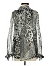 Elan 100% Polyester Animal Print Silver Long Sleeve Blouse Size M - photo 2