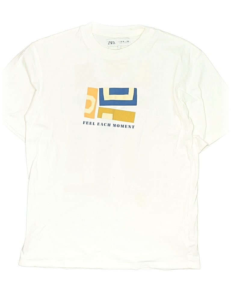 Pre-owned Zara Kids' Short Sleeve T-shirt In Ivory