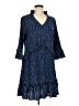 Unbranded 100% Polyester Polka Dots Blue Casual Dress Size M - photo 1