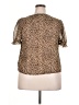 Unbranded 100% Polyester Animal Print Brown Short Sleeve Blouse Size 0X - photo 2