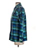 Shelly 100% Nylon Plaid Blue Long Sleeve Button-Down Shirt Size S - photo 5