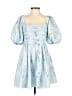 Self-Portrait 100% Polyester Floral Blue Cocktail Dress Size 4 - photo 1