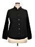 Anne Klein Houndstooth Black Long Sleeve Blouse Size XL - photo 1