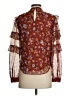 Ann Taylor 100% Polyester Burgundy Long Sleeve Blouse Size XS - photo 2