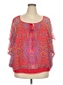 Elle 100% Polyester Red 3/4 Sleeve Blouse Size 2X - photo 1