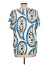 Ann Taylor Blue Short Sleeve Blouse Size L - photo 2