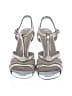 Diane von Furstenberg Metallic Silver Gold Sandals Size 7 1/2 - photo 2