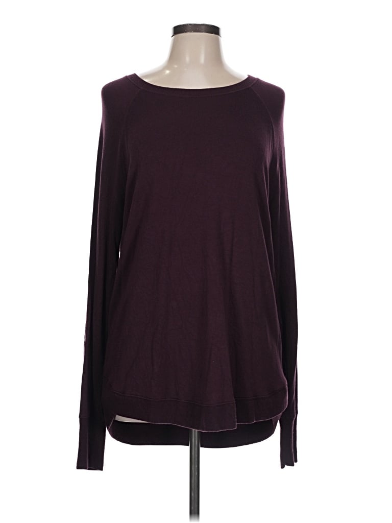 Pre-owned Athleta Long Sleeve T-shirt In Burgundy