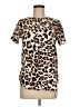 H&M Animal Print Brown Short Sleeve Blouse Size 8 - photo 1