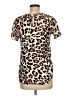 H&M Animal Print Brown Short Sleeve Blouse Size 8 - photo 2