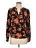 Unbranded 100% Polyester Floral Orange Long Sleeve Blouse Size L - photo 1