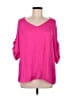 Naked Zebra 100% Polyester Pink 3/4 Sleeve Top Size L - photo 1