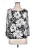 Sara Michelle Floral White Silver 3/4 Sleeve Blouse Size XL - photo 1