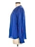 Ann Taylor LOFT 100% Rayon Blue Long Sleeve Blouse Size M - photo 5
