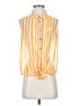 Moon Collection Stripes Yellow Sleeveless Button-Down Shirt Size XS (estimated) - photo 1
