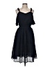 Symphony 100% Rayon Solid Black Blue Casual Dress Size M - photo 1