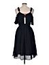 Symphony 100% Rayon Solid Black Blue Casual Dress Size M - photo 2