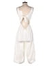 L'Atiste by Amy 100% Polyester Solid Ivory Jumpsuit Size S - photo 2