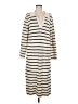 Unbranded Stripes Ivory Casual Dress Size M - photo 1