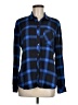Gap 100% Viscose Plaid Blue Long Sleeve Button-Down Shirt Size M - photo 1
