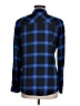 Gap 100% Viscose Plaid Blue Long Sleeve Button-Down Shirt Size M - photo 2